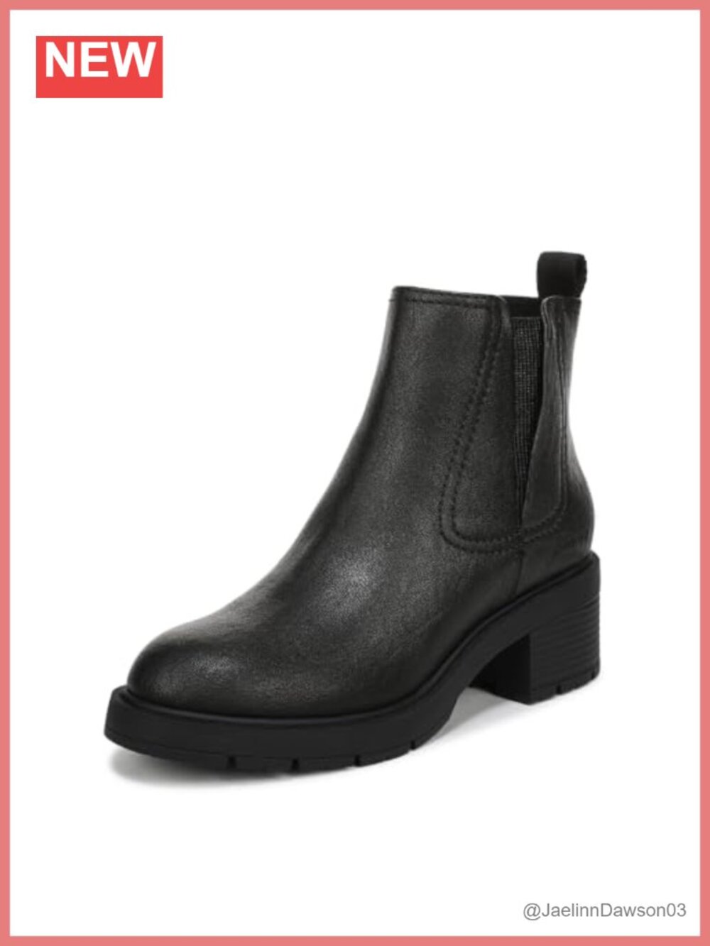 Vegan Leather Chelsea Ankle Bootie with Block Heel Slip On
